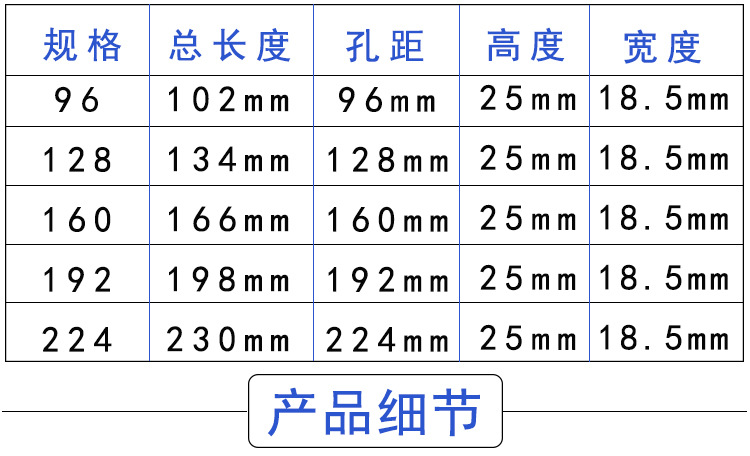 厂家直销太空铝合金拉手橱柜衣柜抽屉实心拉手门把手家具五金配件详情16