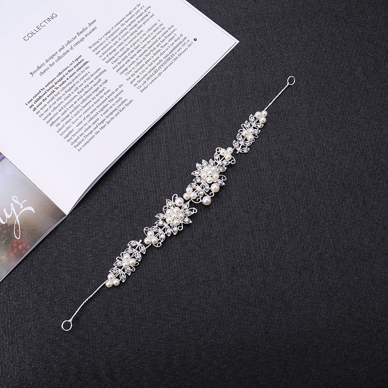 Cross-border hot sale strass alloy para novia cadena suave vestido de novia accesorios de fiesta accesorios de pelo para novia tocados fábrica de tierra pic 10
