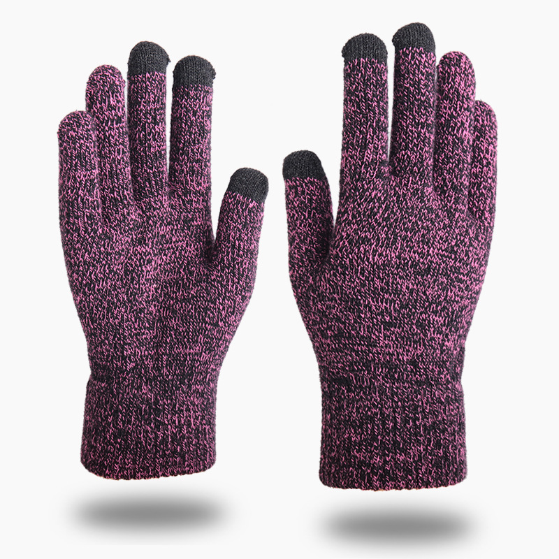 Love Warmth offers wholesale of new knitted gloves for outdoor use in autumn and winter, including thickened touch screen gloves with separate fingers made of wool for warmth pic 10