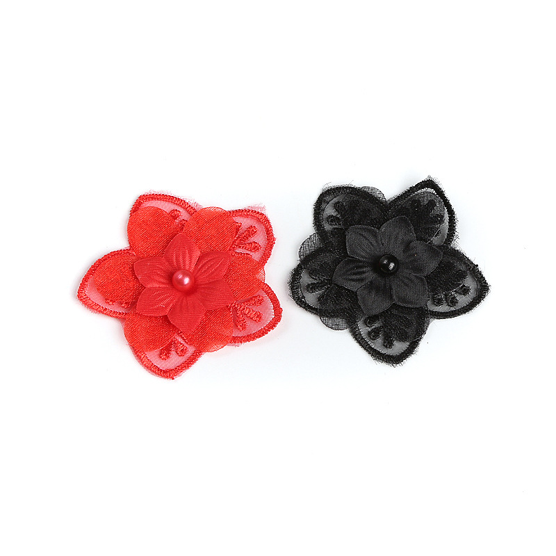 New multi-color beaded organza flower three-layer organza lace accessory clothing accessories factory direct sales pic 16