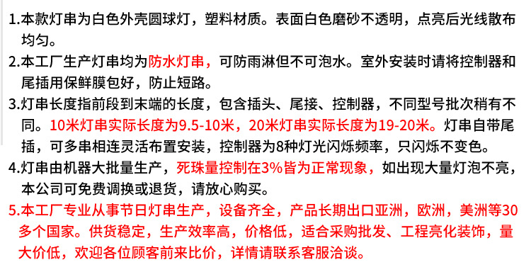 厂家圆形LED灯串小圆球圣诞节插电闪灯亮化节日装饰球形户外露营详情2