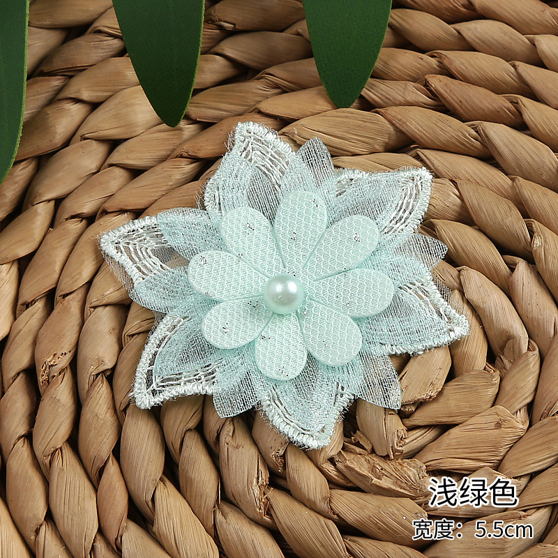 New multi-color three-layer three-dimensional beaded organza flower three-layer organza lace accessory clothing accessories pic 10