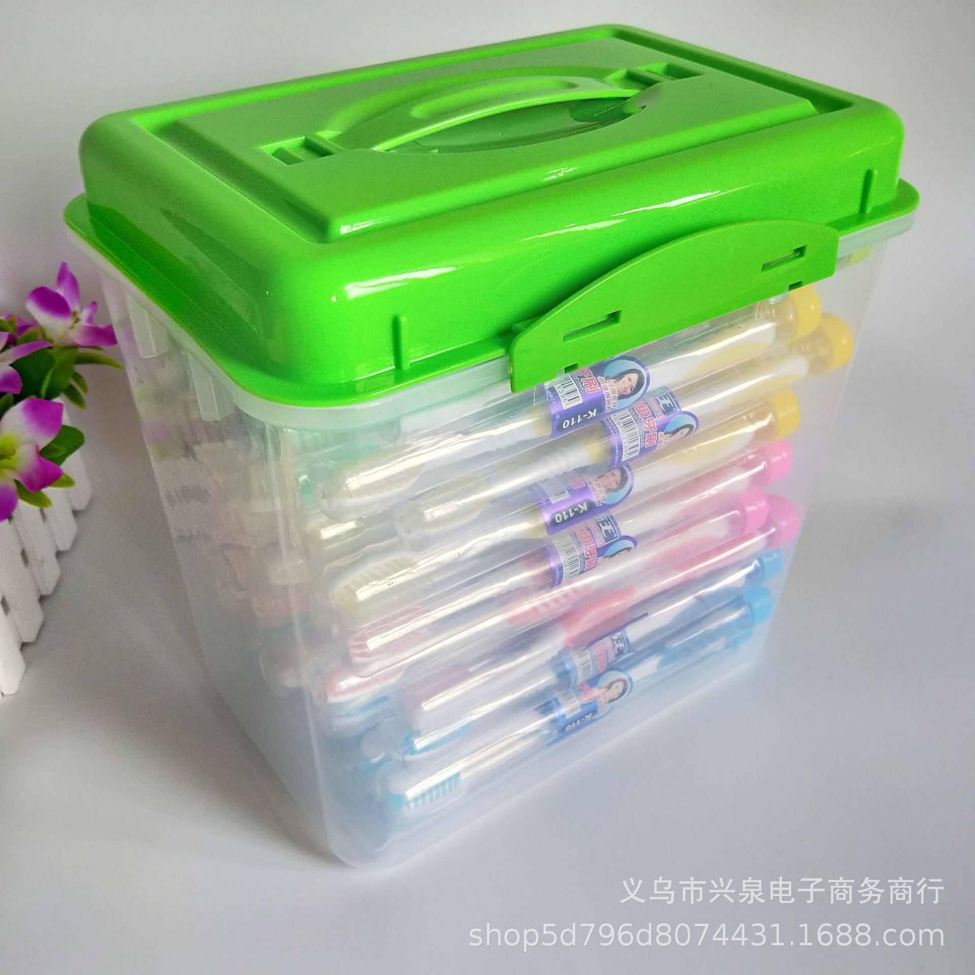 【 Zone 2-12 】K-110 Solid color bucket toothbrush, K-110 bucket Premium Toothbrush, Soft Bristle toothbrush, 1 yuan or 2 yuan supply pic 1