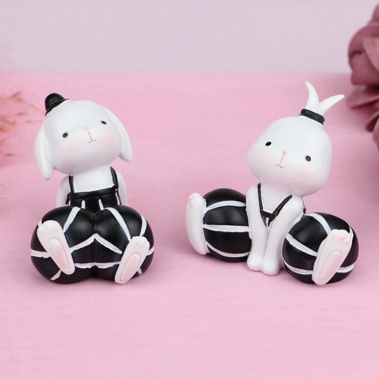 国潮卡通桑迪兔摆件树脂工艺品家居客厅桌面装饰网红兔子生肖节日礼物详情17