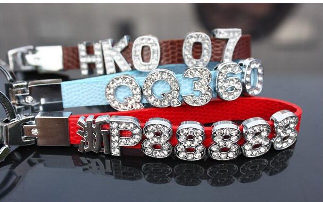 Alloy full diamond letter, water diamond letter jewelry diy personalized bracelet, key chain, thin band jewelry accessories pic 22