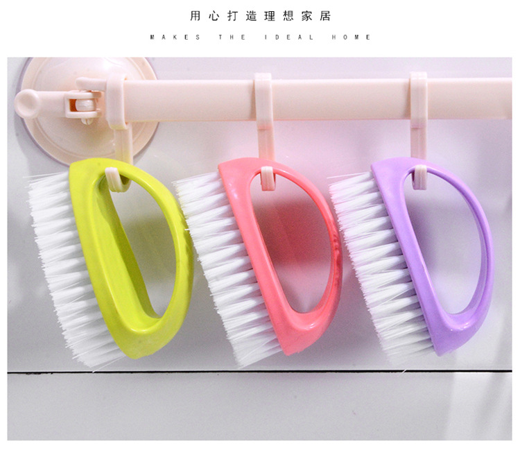 Daily necessities multi-purpose laundry brush with handle, candy-colored plastic laundry brush, candy-colored shoe cleaning brush pic 3