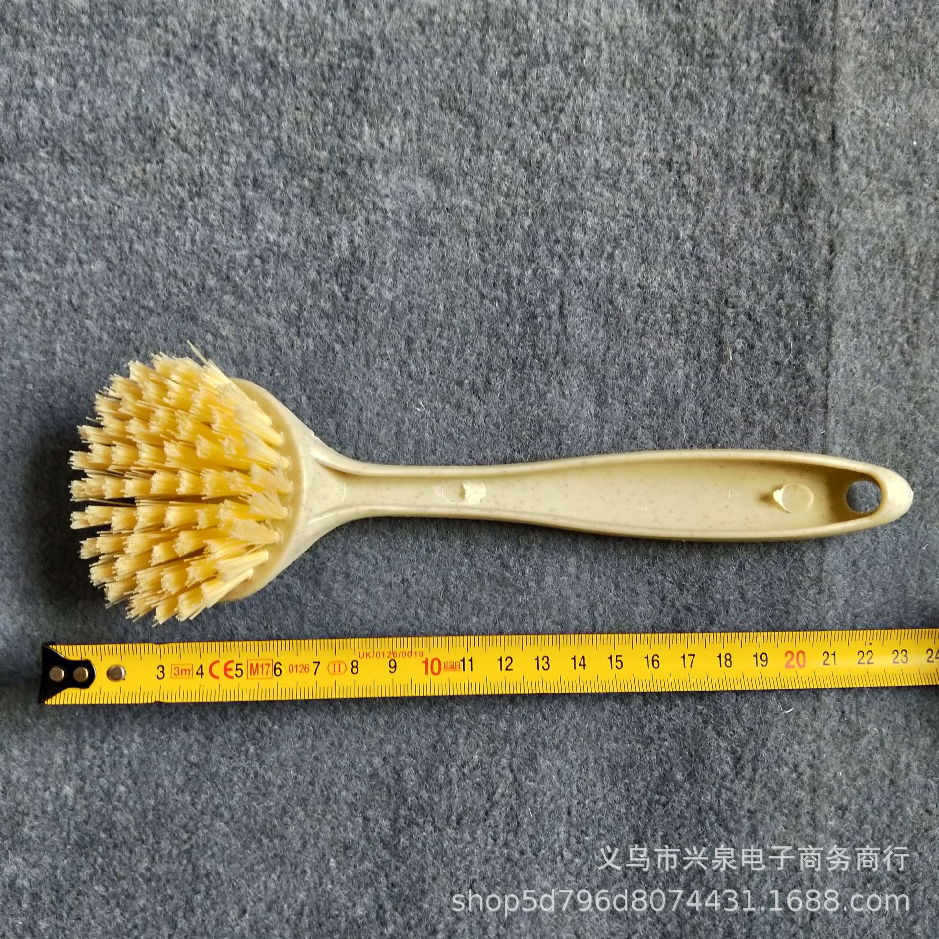 【 Zone 2-10 】 Yellow-handled pot brush 500 per box, hanging pot brush, wheat orange stem pot brush, multi-purpose cleaning brush, pot and bowl brush, kitchen countertop cleaning brush pic 1