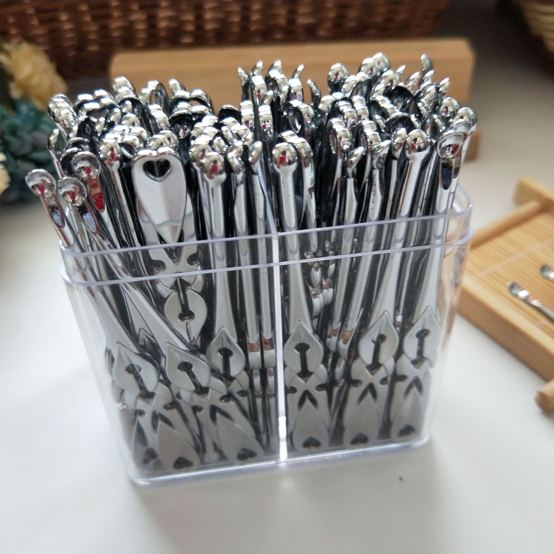 【 Zone 1-4 】E3 alloy extended ear scoops 100/ box 9600/ box 1 yuan 2 yuan store ear scoops Metal silver ear scoops Empty ear scoops box size ear scoops Large ear scoops pic 3