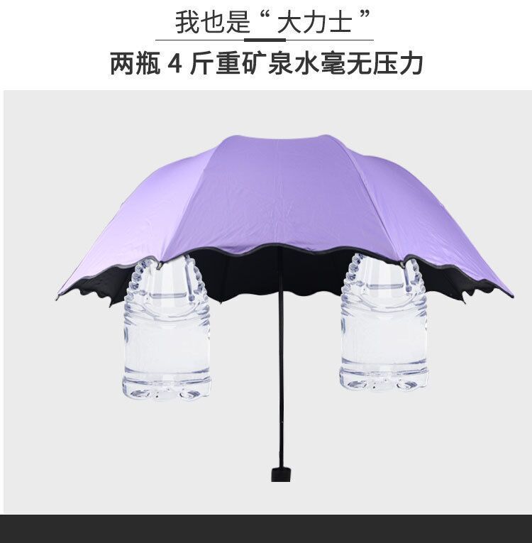 遇水开花伞印制logo太阳伞晴雨伞手动黑胶刻字防晒遮阳伞厂家批发详情11