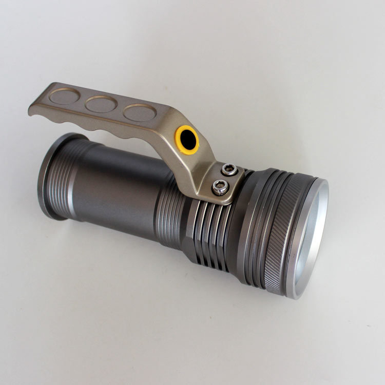 T6 portable searchlight, waterproof aluminum alloy rechargeable flashlight, patrol, camping, search and rescue, fishing, aluminum alloy waterproof pic 6
