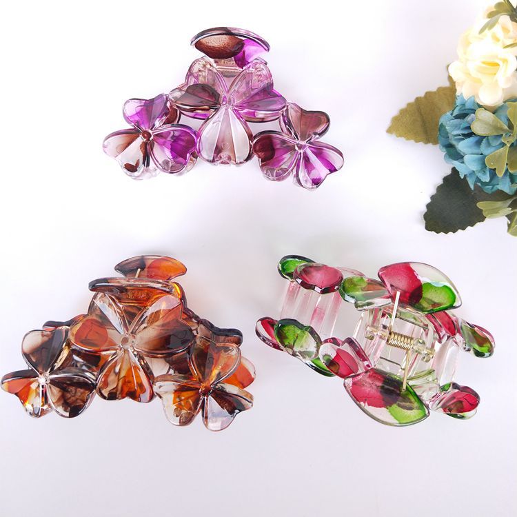【 Zone 1-7 】 Blow Point 3-leaf Grass 12/ pack 2 yuan Grab, Blow Point Grab, transparent printed grab, Premium hair clip grab, Hairpin grab 1 yuan wholesale pic 5
