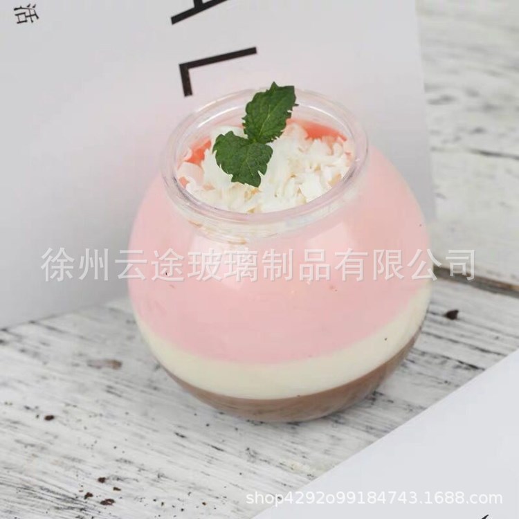 圆形球形布丁杯蛋糕甜星球杯芒果双皮奶100ML玻璃慕斯杯批发详情8