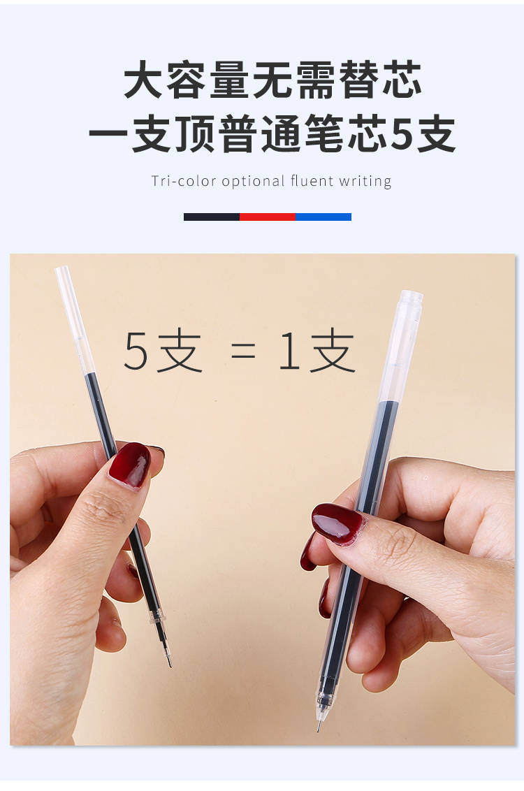 Direct-sale large-capacity, high-performance gel pen, 0.5mm carbon water pen, special pen for student exams, signature pen pic 28