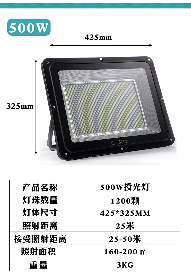 led投光灯 400W 300W 500W散光泛光灯100W 150W 200W户外投射灯详情16