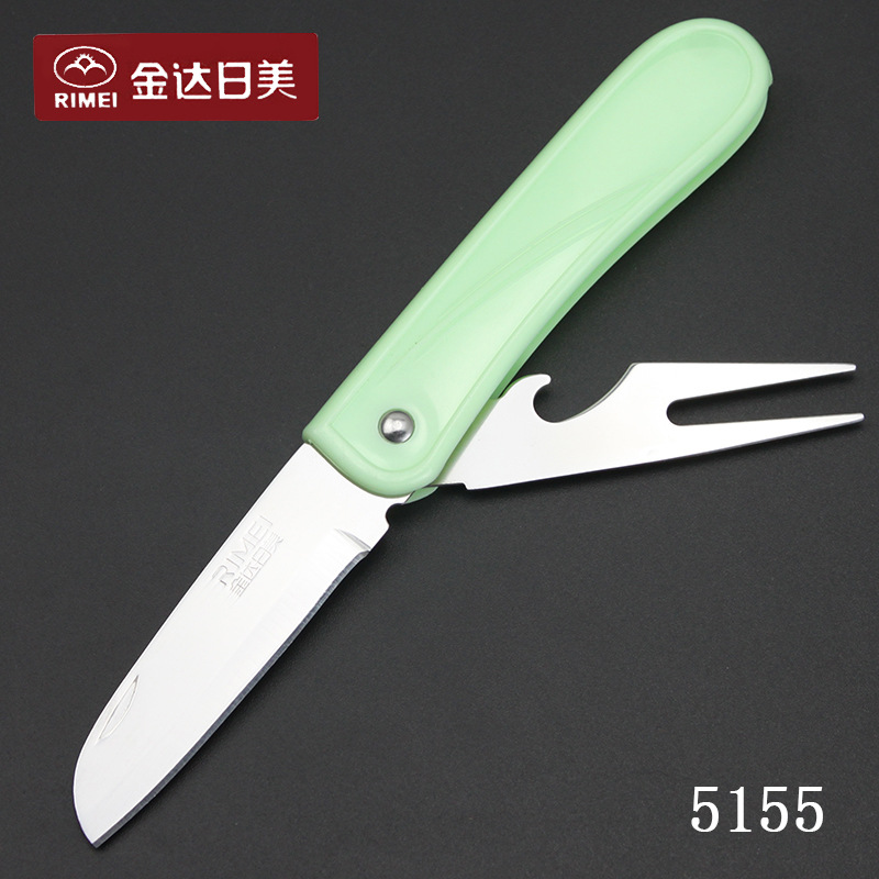 金达日美 5154不锈钢水果刀折叠便携瓜果刀 5155削皮器多功能小刀详情10