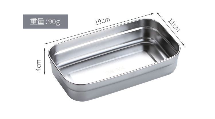 不锈钢单层密封饭盒便当盒分格 上班族学生日式分隔型女餐盒套装详情6