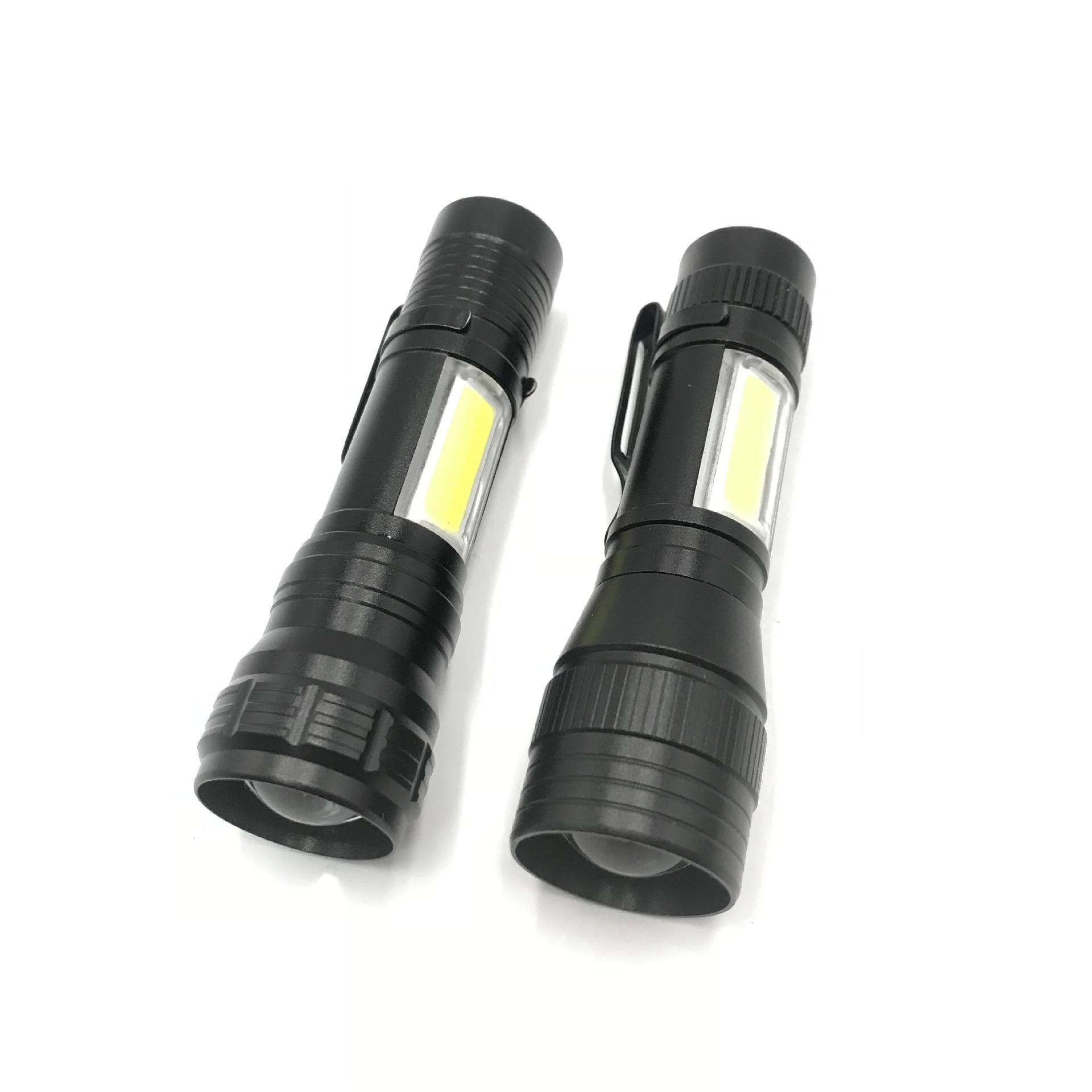 Factory direct supply of LED high-intensity flashlights, aluminum alloy COB flashlights, mini small flashlights, USB charging pic 2