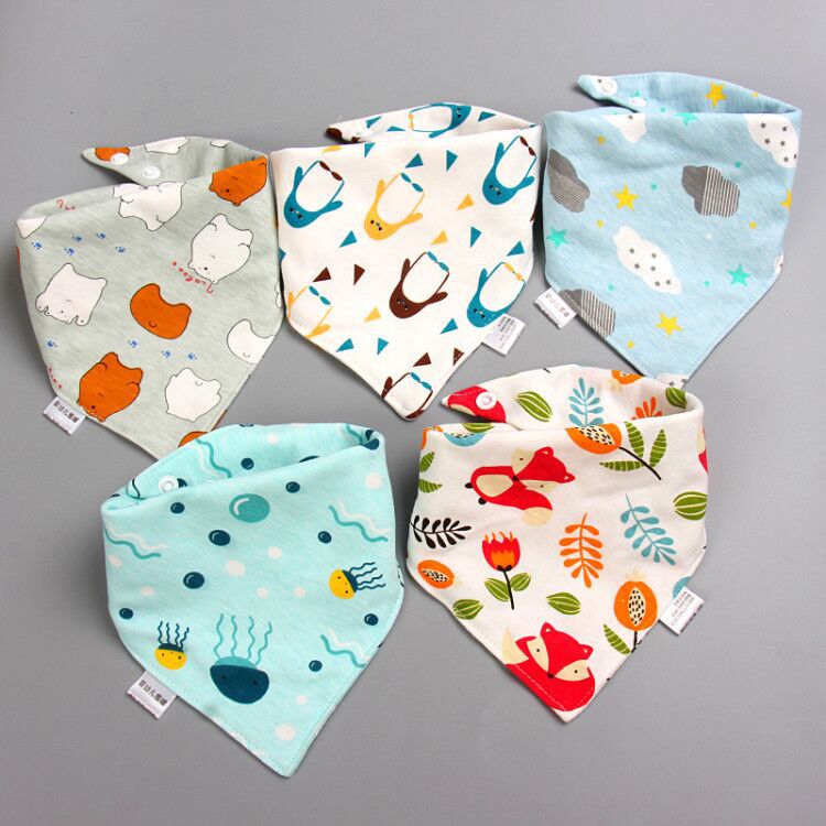 Baby babble toalla baby triangle toalla algodón doble botón impermeable recién nacido babero pañuelo infantil primavera otoño pic 26
