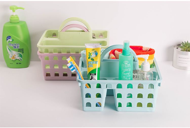 Artículos de baño cestas de baño portátiles cestas de baño cestas de almacenamiento productos de tocador gel de baño cosméticos cestas de almacenamiento de compartimiento pic 11