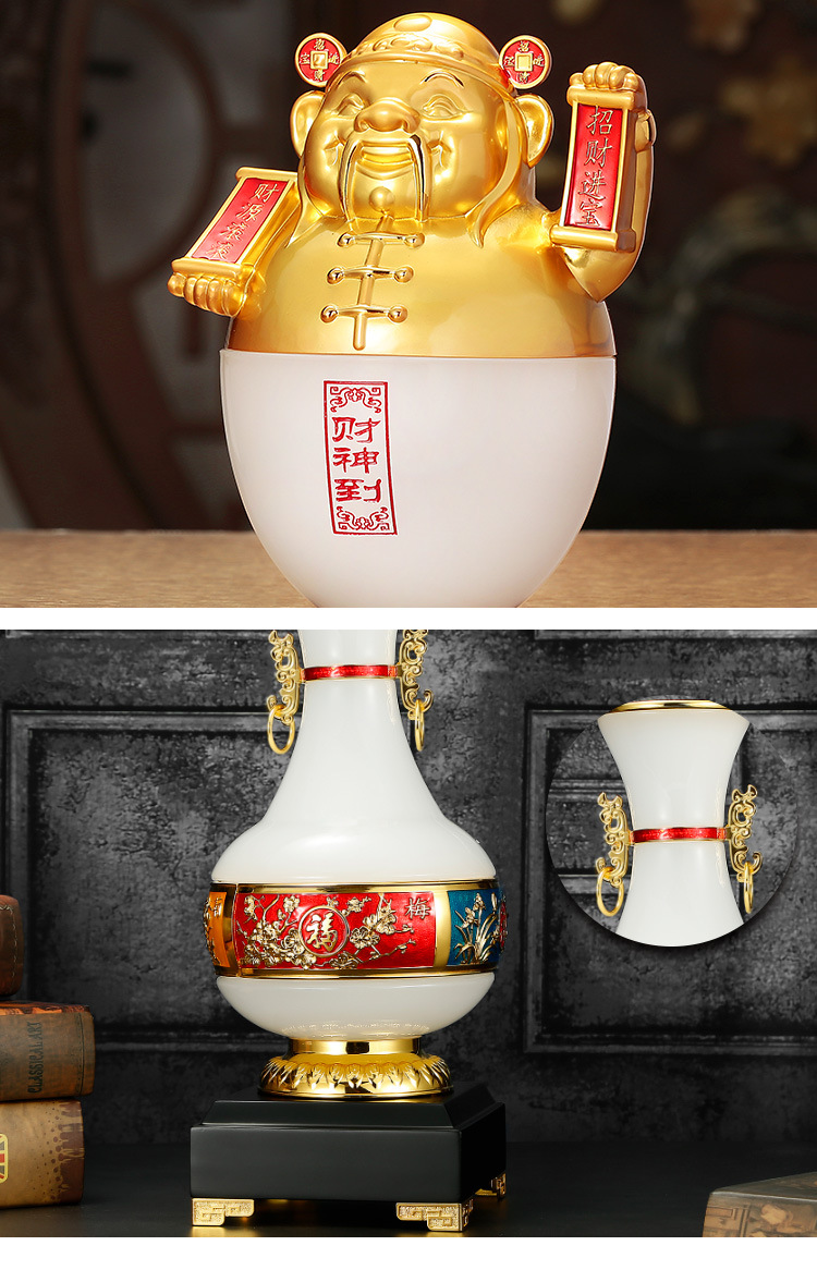 Enamel colored glazed jade gourd ornaments, commemorative gift ornaments for good fortune and happiness, Chinese-style home decorations, and national trend pic 9