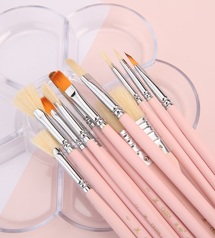 Venta directa de fábrica 10pcs multifunción pinceles de aceite al por mayor acuarela guache acryl painting pen set para arte pic 28
