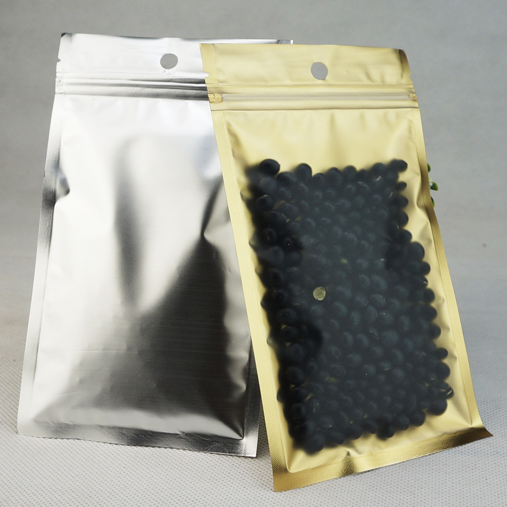 Gold frosted aluminum-coated yin-yang self-sealing bag, flower tea, dried fruit bag, eye mask, jewelry bag, semi-transparent aluminum foil bag pic 4