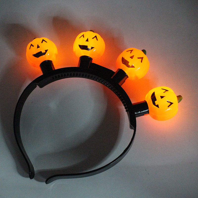 厂家批发直销万圣节四灯南瓜头扣 欧美节日发光头箍 派对道具详情10