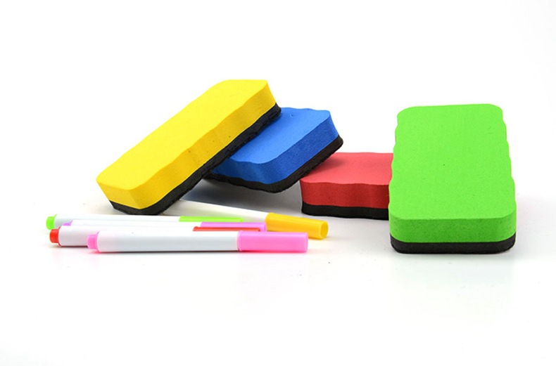 EVA white board eraser, color LOGO teaching, rectangular easy-to-clean felt eraser, clean printed black board eraser, can be wiped pic 11
