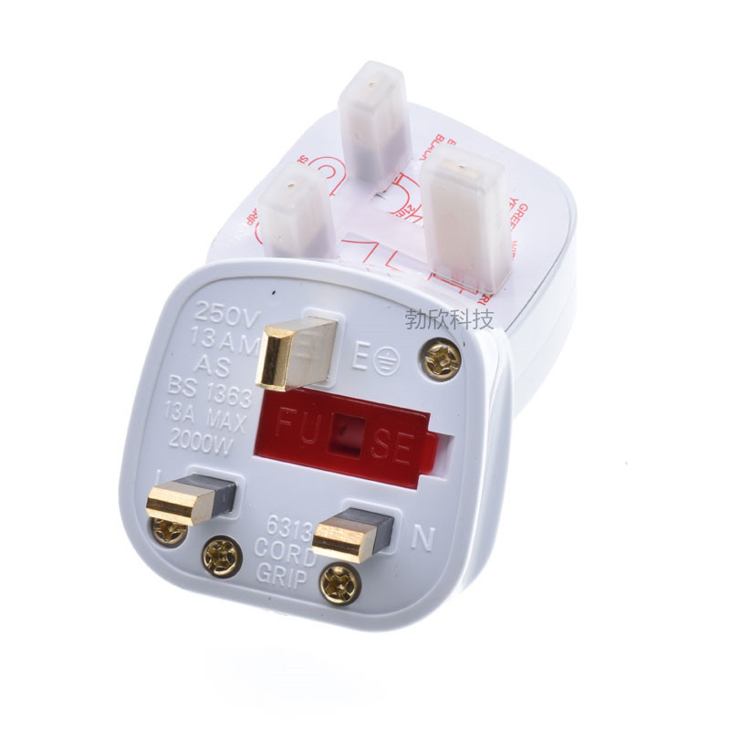 British standard square pin plug, Hong Kong delta connection plug with switch/sheath/fuse indicator light BS1363 pic 8