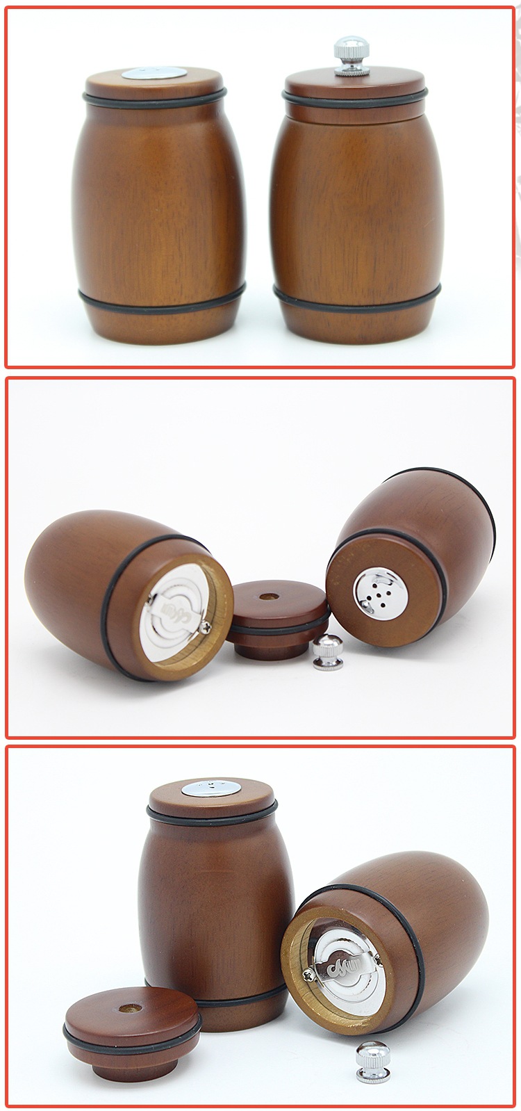 New cross-border pepper grinder, Nordic 5-inch set, manual rubber wood pepper grinder, manual pepper grinder pic 5