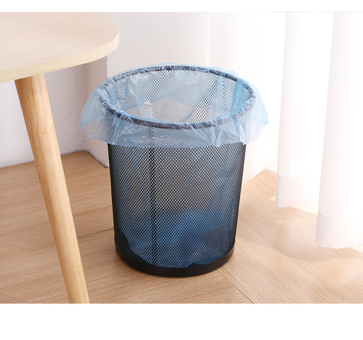 Metal hollowed-out household storage bucket, large capacity round garbage bin, ironwork kitchen storage bin trash can pic 5