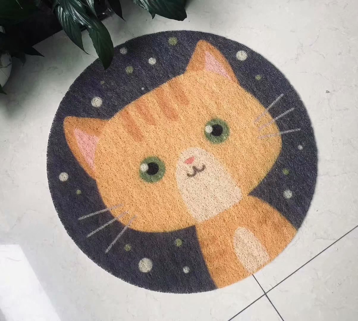 拉丝印喷花图案脚垫宠物笑脸熊猫卡通表情造型幼儿园游戏地垫详情9