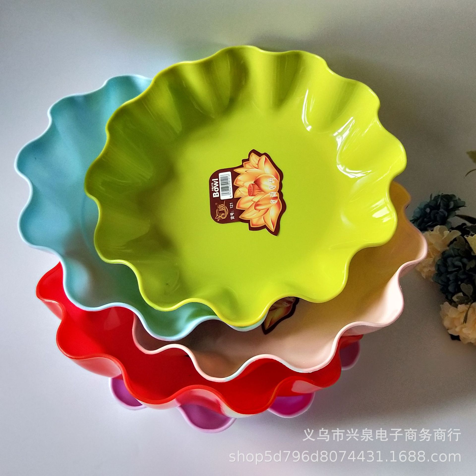 【 Zone 3-7 】XD323 fruit Platter 750 per box, flower-shaped fruit platter, plastic colored fruit platter, lace candy platter, colored lace zero platter 1 yuan 2 yuan pic 3