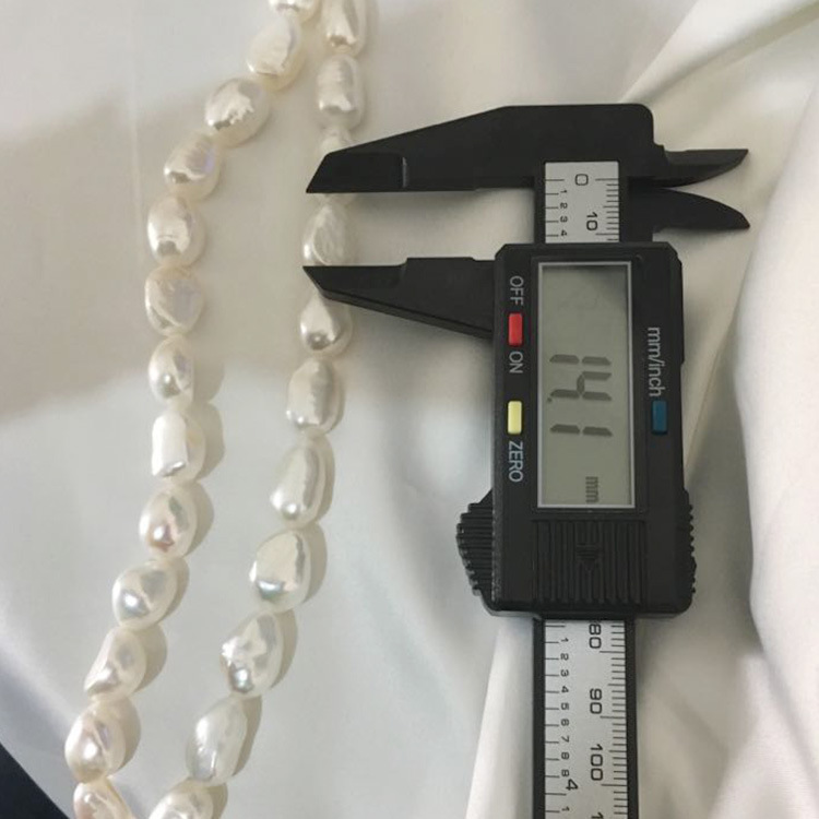 Freshwater pearl Baroque irregular-shaped real pearl with smooth straight holes on both sides, through holes 5mm, 6mm, 8mm pic 1