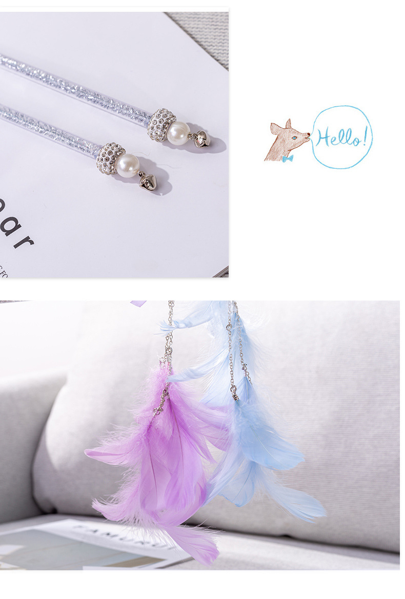 宠物用品可拆卸带铃铛羽毛逗猫棒耐抓耐损猫互动逗猫棒厂家代发详情10