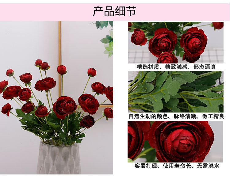 欧丽菲仿真四头露莲假花花束室内装饰摆件宠物园艺花盆容器仿真花艺品详情6