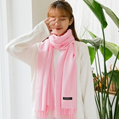 Factory direct sales of new imitation cashmere scarf for women, Korean version for autumn and winter warmth cashmere solid color gift scarf shawl pic 3