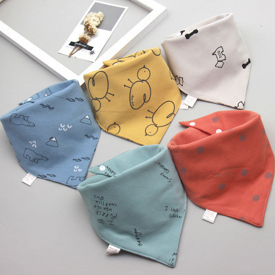 Baby babble toalla baby triangle toalla algodón doble botón impermeable recién nacido babero pañuelo infantil primavera otoño pic 31