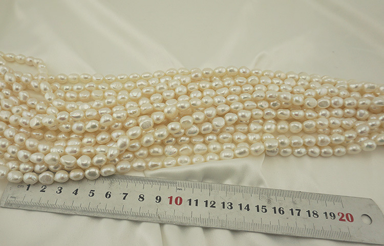 Freshwater pearl Baroque irregular-shaped real pearl with smooth straight holes on both sides, through holes 5mm, 6mm, 8mm pic 13