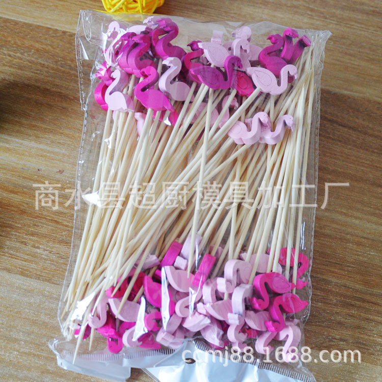 Fruit skewers, fruit forks, watermelon, strawberry disposable art bamboo skewers, cocktail toothpicks, creative flower strings, factory wholesale pic 4