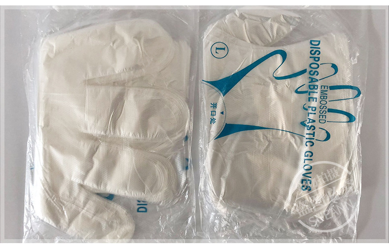 厂家直供普通款0.6克100只装食品级家用餐饮塑料手套一次性手套详情19