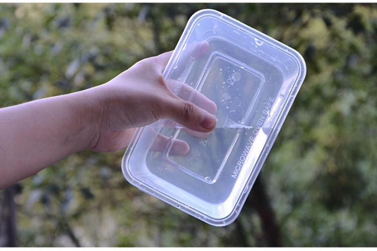 1000ML round disposable lunch box, rectangular plastic packaging, thickened transparent takeout lunch box, fast food bento bowl pic 12