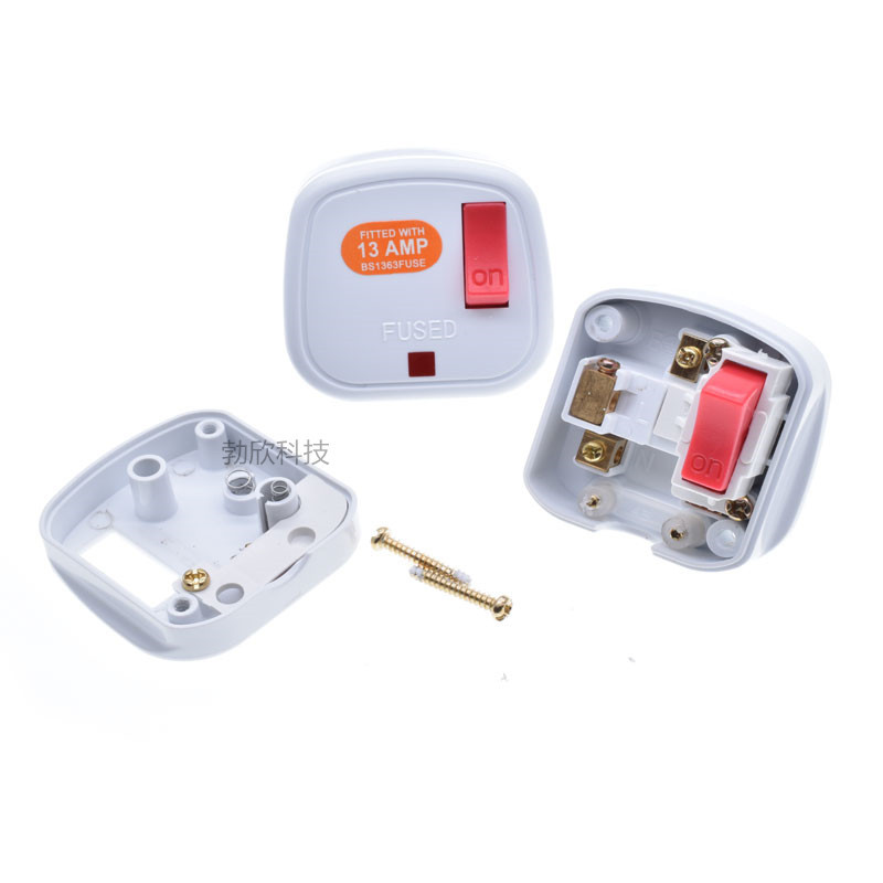 British standard square pin plug, Hong Kong delta connection plug with switch/sheath/fuse indicator light BS1363 pic 10