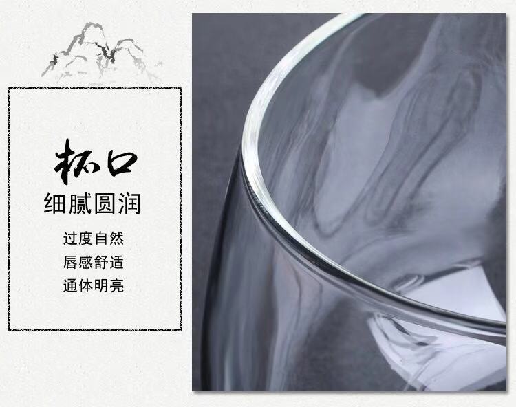 Factory wholesale of glass small tea cups, tea tasting cups, magnolia cups, heat-resistant Gongfu tea cups, thickened small tea cups with handles pic 17