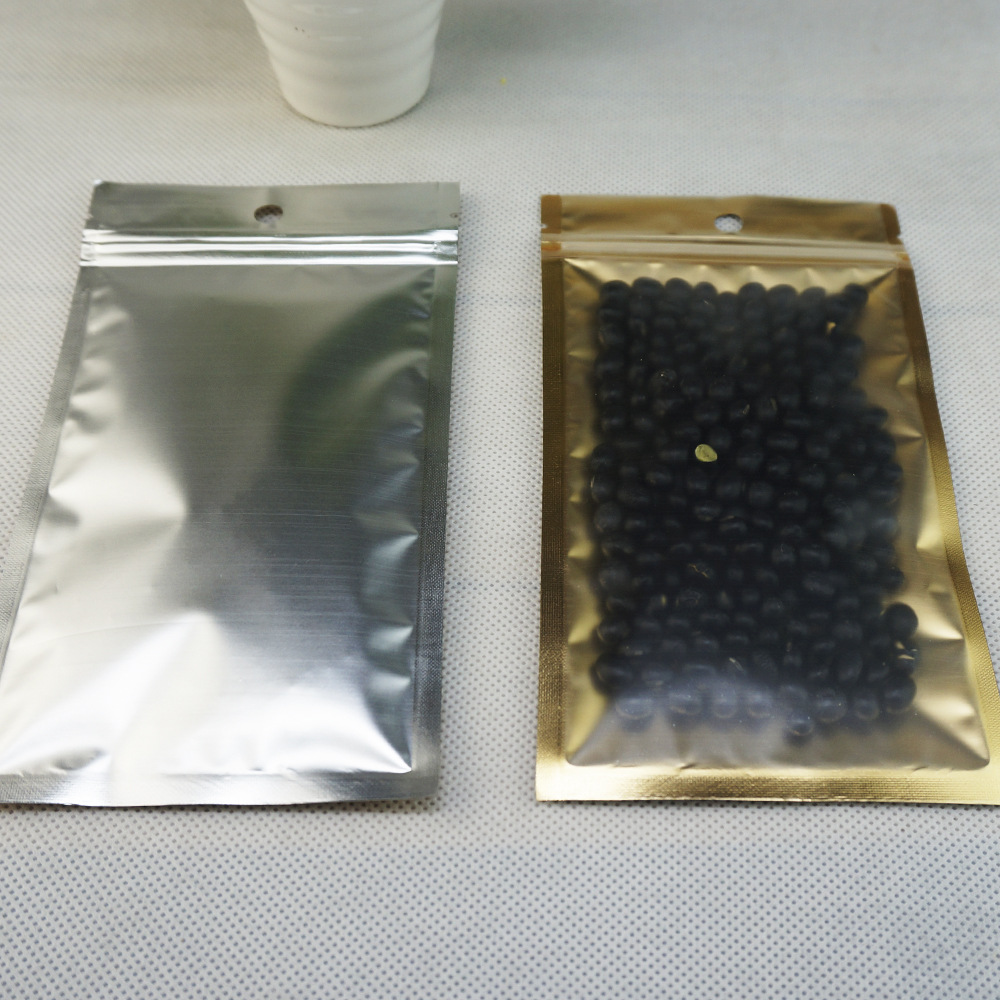 Gold frosted aluminum-coated yin-yang self-sealing bag, flower tea, dried fruit bag, eye mask, jewelry bag, semi-transparent aluminum foil bag pic 5