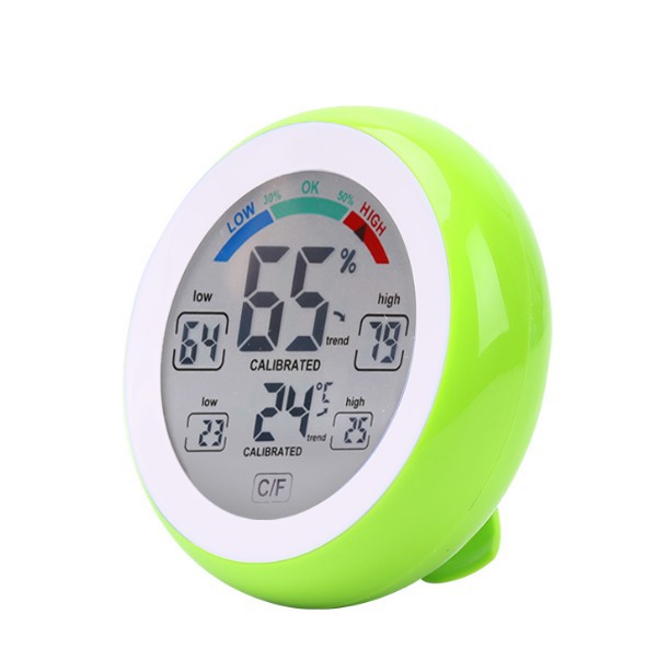 New circular touch screen temperature and humidity meter with clock alarm, household thermometer, electronic temperature and humidity 3305F pic 5