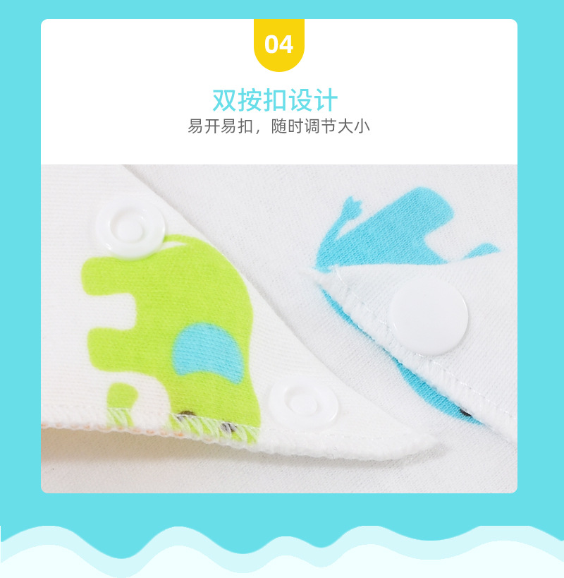 新款婴儿纯棉三角巾宝宝卡通围嘴围兜母婴用品批发双层婴儿口水巾详情8
