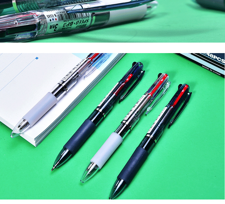 Tianfeng Three-color Ballpoint Pen 5165 Transparent multi-color Ballpoint Pen 0.7mm Ballpoint Pen wholesale 48 pieces per box pic 12