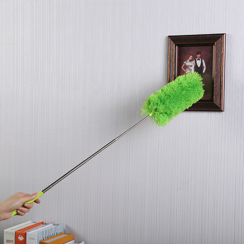 Cross-border 5-section telescopic rod fiber wool duster, household dust removal and dusting duster, non-feather duster, non-shedding, wholesale pic 15