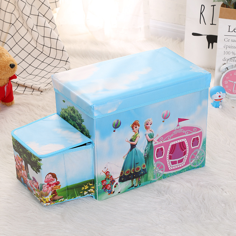 Wholesale of seated cartoon car storage boxes, multi-functional large-capacity storage boxes, folding storage stools pic 22